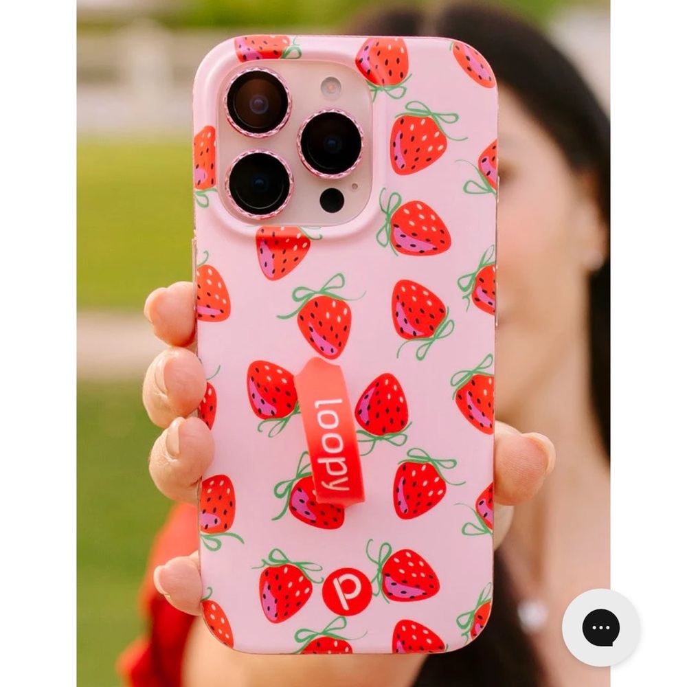 Loopy Case Pink Strawberry Pattern Phone Case
